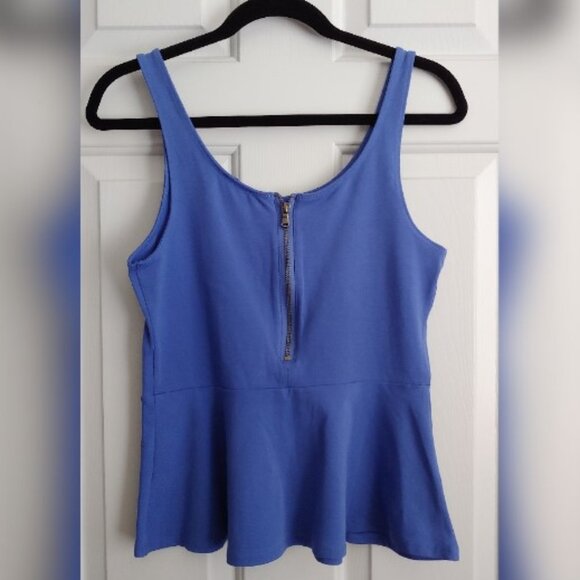 EXPRESS Violet Blue Peplum Tank Top – Size Medium - Picture 2 of 5